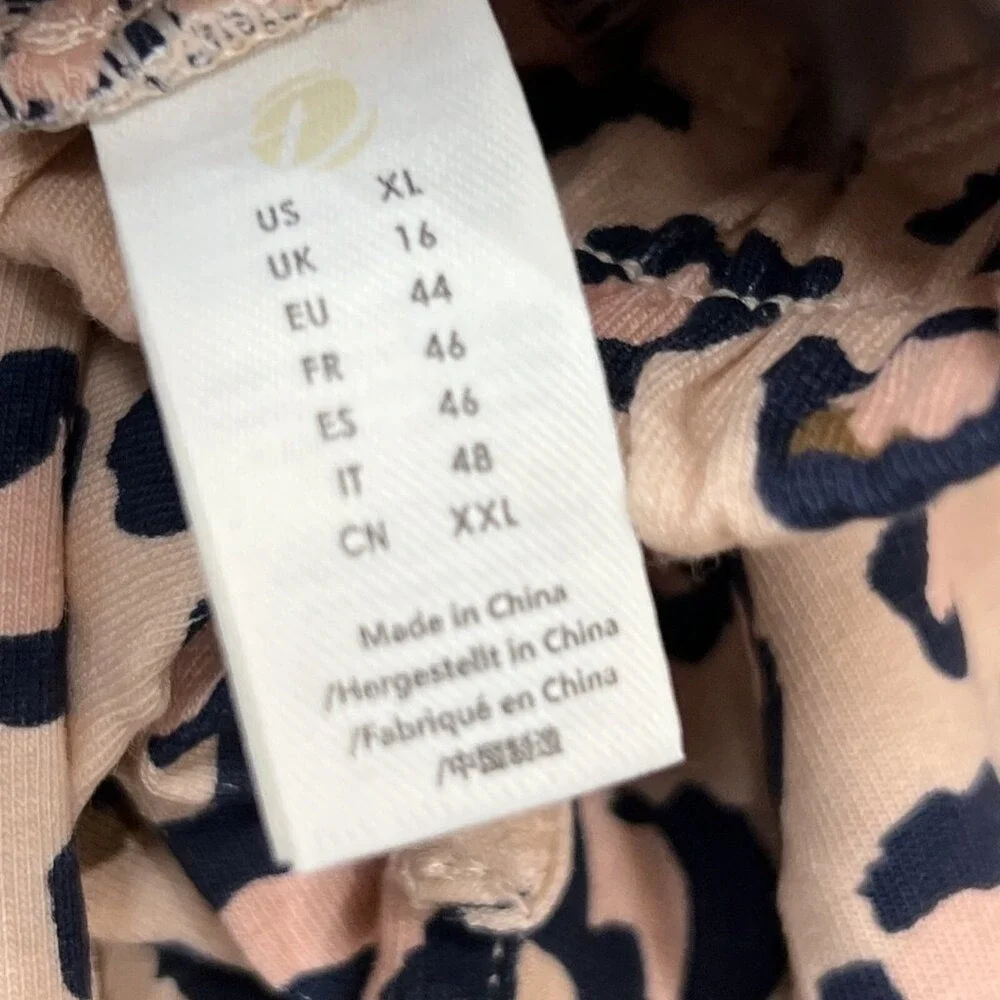 Dobreva Pajamas Set Pink Leopard Animal Print Modal Blend Size XL Lounge Cozy‎